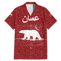 Oman Christmas Family Matching Mermaid Dress and Hawaiian Shirt with Red Geometric Design, White Oryx, and National Emblem Motif - Wonder Print Shop