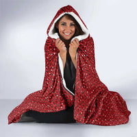 Oman Christmas Hooded Blanket with Red Geometric Design, White Oryx, and National Emblem Motif - Wonder Print Shop