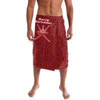 Oman Christmas Lavalava with Red Geometric Design, White Oryx, and National Emblem Motif - Wonder Print Shop