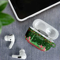 Oman Christmas AirPods Case with Green-Red Pattern, Mosque and Fort Landmarks, and Festive Ornament Motif - Wonder Print Shop