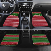 Oman Christmas Car Mats with Green-Red Pattern, Mosque and Fort Landmarks, and Festive Ornament Motif - Wonder Print Shop