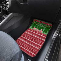 Oman Christmas Car Mats with Green-Red Pattern, Mosque and Fort Landmarks, and Festive Ornament Motif - Wonder Print Shop