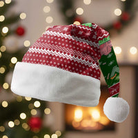 Oman Christmas Santa Hat with Green-Red Pattern, Mosque and Fort Landmarks, and Festive Ornament Motif - Wonder Print Shop