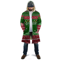 Oman Christmas Cloak with Green-Red Pattern, Mosque and Fort Landmarks, and Festive Ornament Motif - Wonder Print Shop