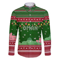 Oman Christmas Family Matching Long Sleeve Bodycon Dress and Hawaiian Shirt with Green-Red Pattern, Mosque and Fort Landmarks, and Festive Ornament Motif - Wonder Print Shop