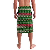 Oman Christmas Lavalava with Green-Red Pattern, Mosque and Fort Landmarks, and Festive Ornament Motif - Wonder Print Shop
