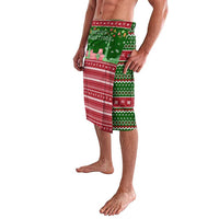 Oman Christmas Lavalava with Green-Red Pattern, Mosque and Fort Landmarks, and Festive Ornament Motif - Wonder Print Shop