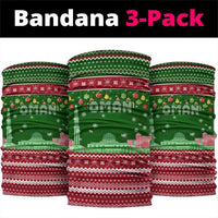 Oman Christmas Neck Gaiter with Green-Red Pattern, Mosque and Fort Landmarks, and Festive Ornament Motif - Wonder Print Shop