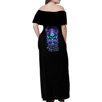 I'm Not Anti-social Mad Reaper Skull Family Matching Off Shoulder Maxi Dress and Hawaiian Shirt - Wonder Print Shop
