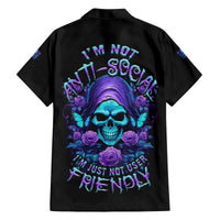 I'm Not Anti-social Mad Reaper Skull Family Matching Summer Maxi Dress and Hawaiian Shirt - Wonder Print Shop