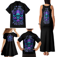I'm Not Anti-social Mad Reaper Skull Family Matching Tank Maxi Dress and Hawaiian Shirt - Wonder Print Shop