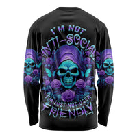 I'm Not Anti-social Mad Reaper Skull Long Sleeve Shirt - Wonder Print Shop
