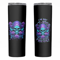 I'm Not Anti-social Mad Reaper Skull Skinny Tumbler - Wonder Print Shop