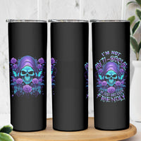 I'm Not Anti-social Mad Reaper Skull Skinny Tumbler - Wonder Print Shop