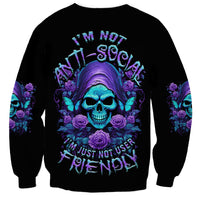 I'm Not Anti-social Mad Reaper Skull Sweatshirt - Wonder Print Shop