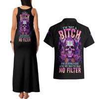 I'M Not A B I'M Just Honest Skull Butterfly Couples Matching Tank Maxi Dress and Hawaiian Shirt - Wonder Print Shop