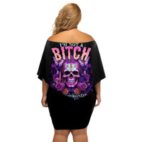 I'M Not A B I'M Just Honest Skull Butterfly Family Matching Off Shoulder Short Dress and Hawaiian Shirt - Wonder Print Shop