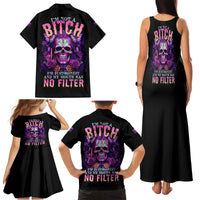 I'M Not A B I'M Just Honest Skull Butterfly Family Matching Tank Maxi Dress and Hawaiian Shirt - Wonder Print Shop