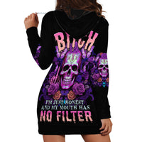 I'M Not A B I'M Just Honest Skull Butterfly Hoodie Dress - Wonder Print Shop