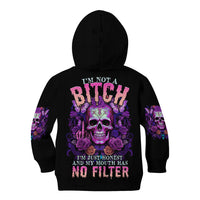 I'M Not A B I'M Just Honest Skull Butterfly Kid Hoodie - Wonder Print Shop