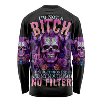 I'M Not A B I'M Just Honest Skull Butterfly Long Sleeve Shirt - Wonder Print Shop