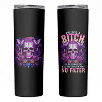 I'M Not A B I'M Just Honest Skull Butterfly Skinny Tumbler - Wonder Print Shop