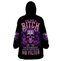 I'M Not A B I'M Just Honest Skull Butterfly Wearable Blanket Hoodie - Wonder Print Shop