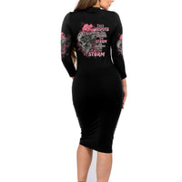 I Am The Storm Tattooed Skull Family Matching Long Sleeve Bodycon Dress and Hawaiian Shirt - Wonder Print Shop