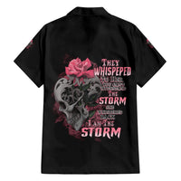 I Am The Storm Tattooed Skull Family Matching Short Sleeve Bodycon Dress and Hawaiian Shirt - Wonder Print Shop