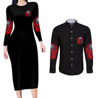 Walk Away I Have Anger Issues And A Serious Dislike For Couples Matching Long Sleeve Bodycon Dress and Long Sleeve Button Shirt - Wonder Print Shop