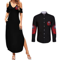 Walk Away I Have Anger Issues And A Serious Dislike For Couples Matching Summer Maxi Dress and Long Sleeve Button Shirt - Wonder Print Shop