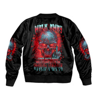 Walk Away I Have Anger Issues And A Serious Dislike For Sleeve Zip Bomber Jacket - Wonder Print Shop