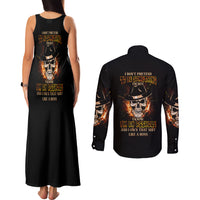 I Don't Pretend To Be Something I'm Not Couples Matching Tank Maxi Dress and Long Sleeve Button Shirt - Wonder Print Shop