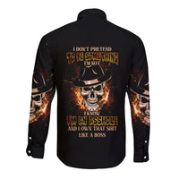 I Don't Pretend To Be Something I'm Not Long Sleeve Button Shirt - Wonder Print Shop