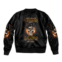 I Don't Pretend To Be Something I'm Not Sleeve Zip Bomber Jacket - Wonder Print Shop