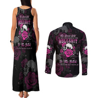 The Good Girl In Me Got Tired Skull Rose Couples Matching Tank Maxi Dress and Long Sleeve Button Shirt - Wonder Print Shop