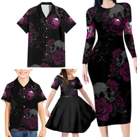 The Good Girl In Me Got Tired Skull Rose Family Matching Long Sleeve Bodycon Dress and Hawaiian Shirt - Wonder Print Shop