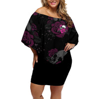 The Good Girl In Me Got Tired Skull Rose Family Matching Off Shoulder Short Dress and Hawaiian Shirt - Wonder Print Shop