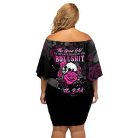The Good Girl In Me Got Tired Skull Rose Family Matching Off Shoulder Short Dress and Hawaiian Shirt - Wonder Print Shop