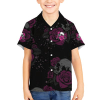 The Good Girl In Me Got Tired Skull Rose Family Matching Short Sleeve Bodycon Dress and Hawaiian Shirt - Wonder Print Shop