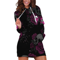 The Good Girl In Me Got Tired Skull Rose Hoodie Dress - Wonder Print Shop