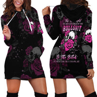 The Good Girl In Me Got Tired Skull Rose Hoodie Dress - Wonder Print Shop