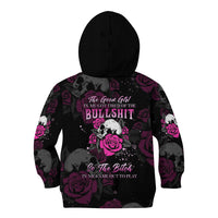The Good Girl In Me Got Tired Skull Rose Kid Hoodie - Wonder Print Shop