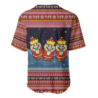 Funny Nutcracker Christmas Baseball Jersey with Crack Deez Nuts Quote and Holiday Pattern Design - Wonder Print Shop