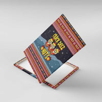 Funny Nutcracker Christmas Canvas Wall Art with Crack Deez Nuts Quote and Holiday Pattern Design - Wonder Print Shop