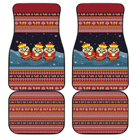 Funny Nutcracker Christmas Car Mats with Crack Deez Nuts Quote and Holiday Pattern Design - Wonder Print Shop