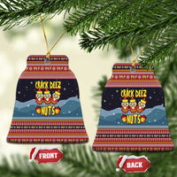 Funny Nutcracker Christmas Ceramic Ornament with Crack Deez Nuts Quote and Holiday Pattern Design - Wonder Print Shop
