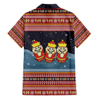 Funny Nutcracker Christmas Hawaiian Shirt with Crack Deez Nuts Quote and Holiday Pattern Design - Wonder Print Shop