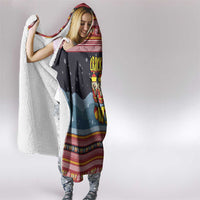 Funny Nutcracker Christmas Hooded Blanket with Crack Deez Nuts Quote and Holiday Pattern Design - Wonder Print Shop