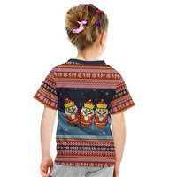 Funny Nutcracker Christmas Kid T Shirt with Crack Deez Nuts Quote and Holiday Pattern Design - Wonder Print Shop